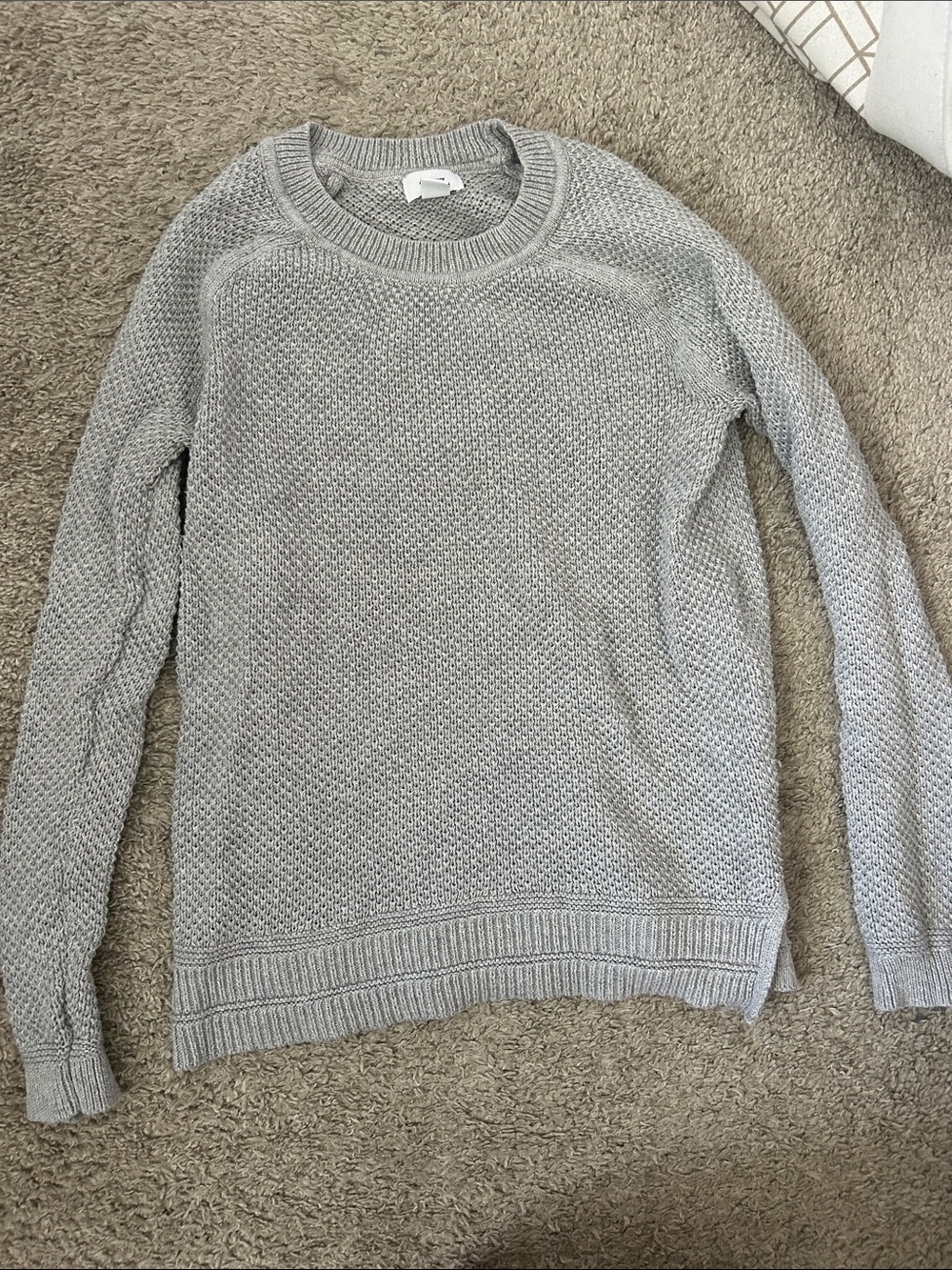 Old Navy Light Gray Women's Knit Sweater - Casual Crewneck Medium Tall